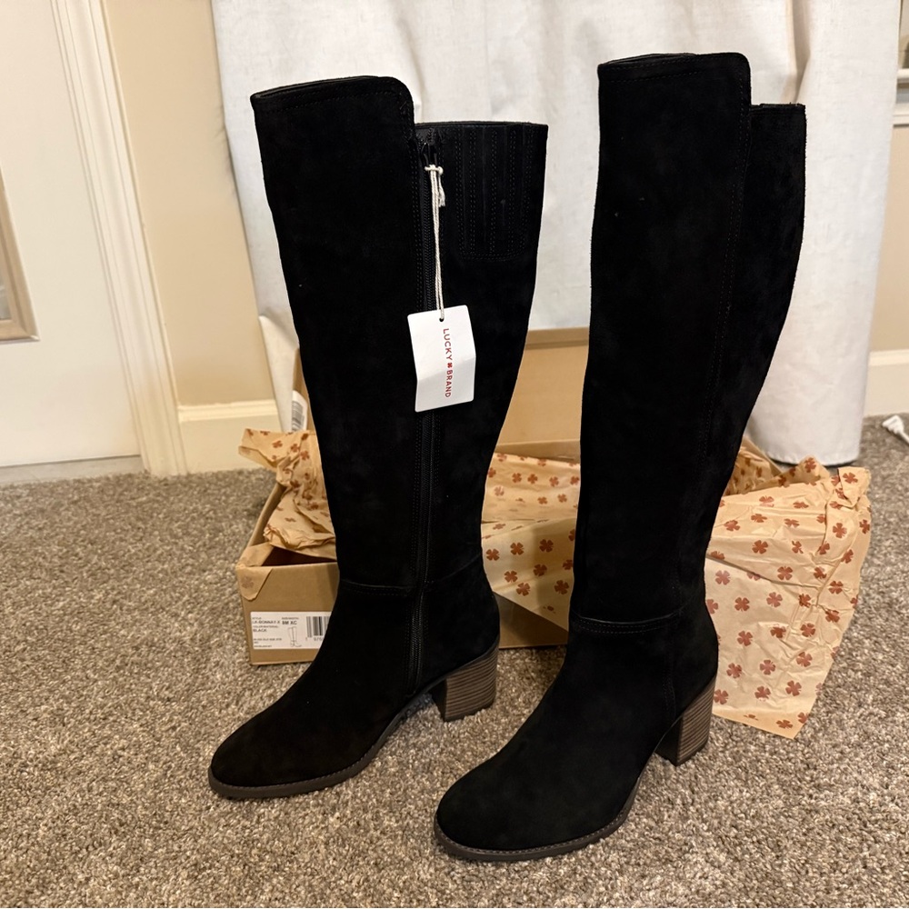 Lucky Brand Leather Boots - Extra Wide Calf - Size 8 - Picture 2 of 12